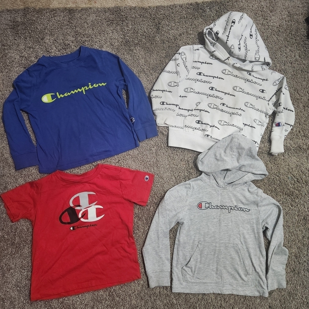Champion Kids' Hoodie and T-Shirt Set - Blue, Red, Gray, White